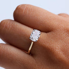 2 CT Elongated Cushion East West Lab Grown Diamond Ring