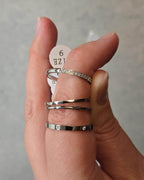 Oura Ring Stack 4 Pack CZ Pave Sterling Silver Rings Set