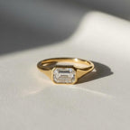 2 Carat Emerald Cut Lab Grown IGI Certified Diamond Signet Ring