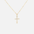 Minimal Diamond Cross Necklace Lab Diamond Cross Pendant Sterling Silver 10K Gold Dainty Necklace
