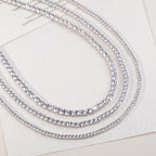Moissanite Tennis Necklace 925 Sterling Silver, Diamond Look Necklace, Dainty to Statement Tennis Chain 14 16 18 Inch Gift for Her