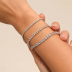 Moissanite Tennis Bracelet Sterling Silver, Diamond Look Bracelet, Dainty to Statement Tennis Chain 6 7 8 Inch Gift for Her