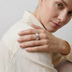Custom Initial Oura Ring Cover CZ Pave Letter Ring