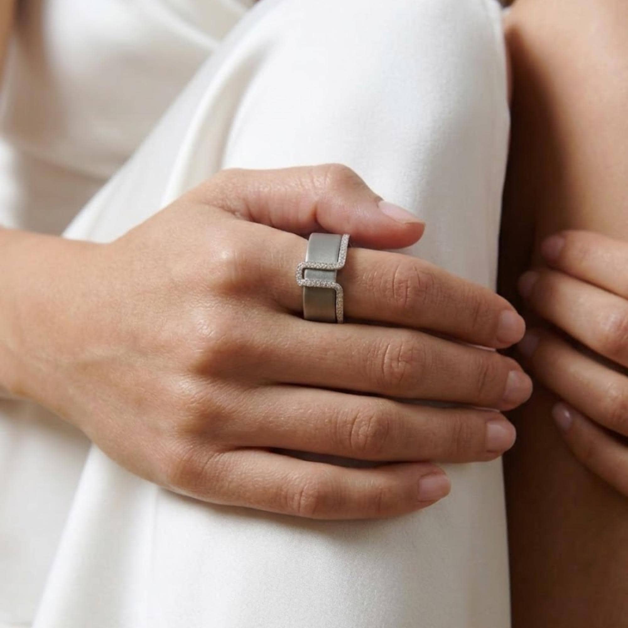 Oura Ring Cover CZ Pave Eternity Band Sterling Silver Gold Vermeil Smart Ring Enhancer Stack Ring