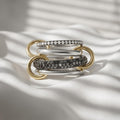 Multi Band Stack Ring Sterling Silver CZ Ring Black Rhodium Luxury Stacking Ring Statement Ring