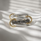 Multi Band Interlocking Sterling Silver CZ Statement Ring