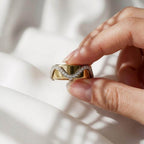 Wavy Moissanite Oura Ring Cover Gold Vermeil Smart Ring Jacket