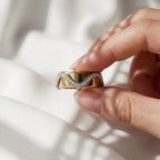 Rose Gold Vermeil Oura Ring Jacket Wavy Moissanite Smart Ring Cover