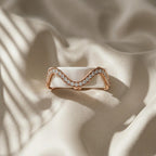 Rose Gold Vermeil Oura Ring Jacket Wavy Moissanite Smart Ring Cover