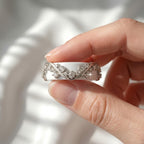 Wavy Moissanite Oura Ring Jacket Gold Vermeil Smart Ring Enhancer