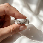 Oura Ring 5 Cover Sterling Silver Gold Vermeil Wavy Moissanite Ring Enhancer