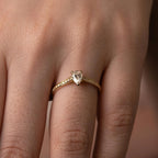 0.50 CT Pear Lab Grown Diamond Engagement Ring, 18K Gold Solitaire Ring, Dainty Promise Ring, Minimalist Bridal Ring