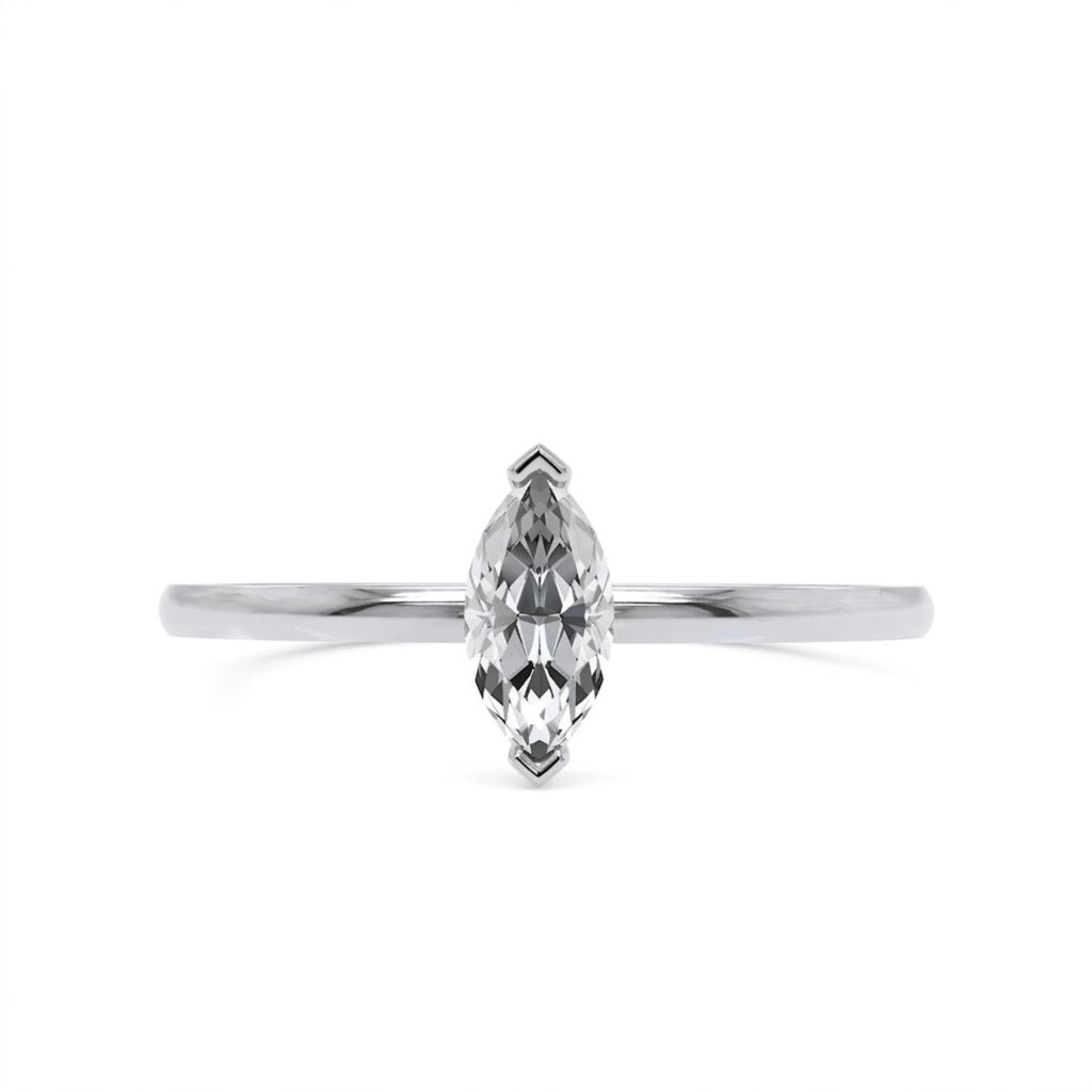 0.30 CT Marquise Lab Grown Diamond Engagement Ring, Dainty Solitaire Ring, Minimalist Gold Promise Ring, Navette Diamond Ring