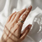 Wavy Oura Ring Cover Sterling Silver Gold Vermeil Smart Ring Enhancer