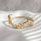 Oura Ring 5 Cover Sterling Silver Gold Vermeil Wavy Moissanite Ring Enhancer