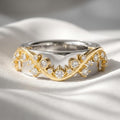 Oura Ring 5 Cover Sterling Silver Gold Vermeil Wavy Moissanite Ring Enhancer