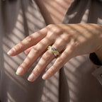 Oura Ring 5 Cover Sterling Silver Gold Vermeil Wavy Moissanite Ring Enhancer