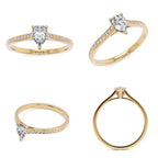 0.50 CT Pear Lab Grown Diamond Engagement Ring, 18K Gold Solitaire Ring, Dainty Promise Ring, Minimalist Bridal Ring