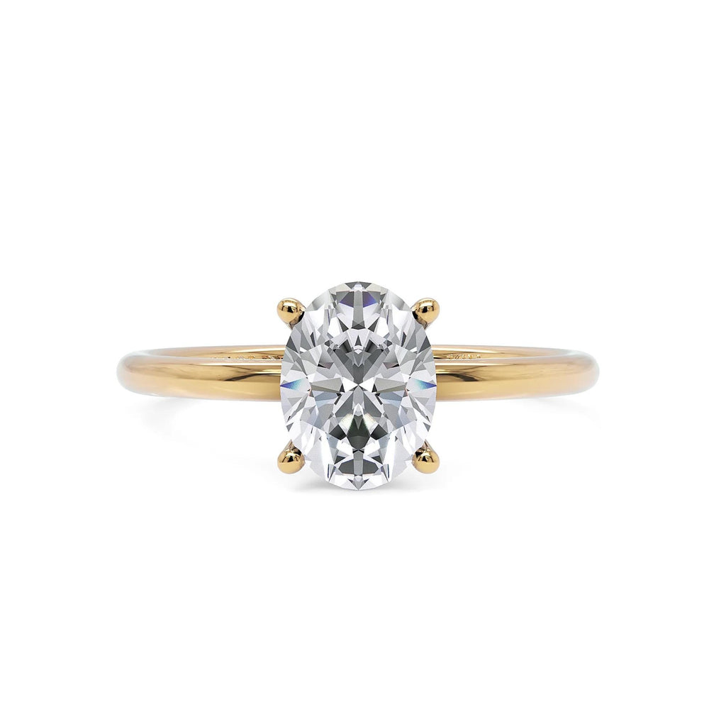 1.50 CT Oval Lab Grown Diamond Engagement Ring, IGI Certified Oval Solitaire Ring, 4 Prong Gold Engagement Ring