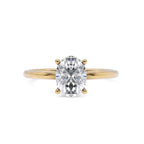 1.50 CT Oval Lab Grown Diamond Engagement Ring, IGI Certified Oval Solitaire Ring, 4 Prong Gold Engagement Ring