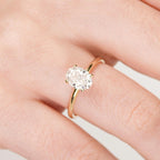 1.50 CT Oval Lab Grown Diamond Engagement Ring, IGI Certified Oval Solitaire Ring, 4 Prong Gold Engagement Ring