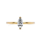 0.30 CT Marquise Lab Grown Diamond Engagement Ring, Dainty Solitaire Ring, Minimalist Gold Promise Ring, Navette Diamond Ring
