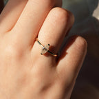0.30 CT Marquise Lab Grown Diamond Engagement Ring, Dainty Solitaire Ring, Minimalist Gold Promise Ring, Navette Diamond Ring