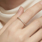 Pavé Diamond Band Ring 10K 14K Gold Lab Grown Diamond Stackable Wedding Band Minimalist Eternity Ring Gift for Her