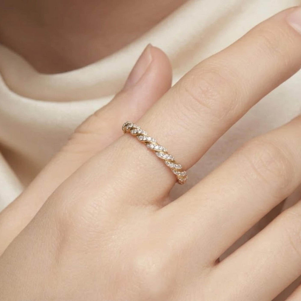 Moissanite Smart Ring Stacking Band Oura Ring 4 5 Ring Sterling Silver Gold Vermeil RingConn Galaxy Ring Ultrahuman Ring