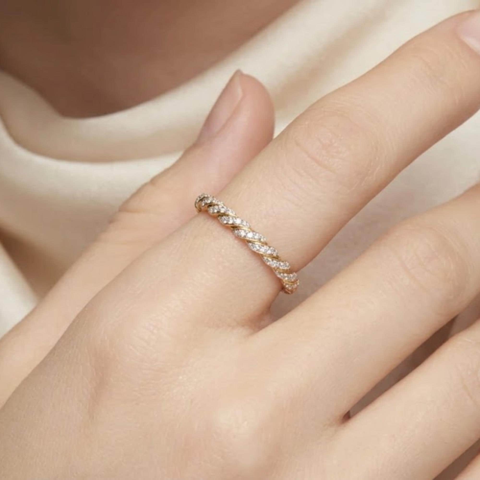 Moissanite Smart Ring Stacking Band Oura Ring 4 5 Ring Sterling Silver Gold Vermeil RingConn Galaxy Ring Ultrahuman Ring