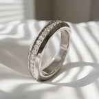 Men’s Lab Diamond Band Ring Sterling Silver Gold Vermeil 6mm Wedding Band Comfort Fit Diamond Ring Anniversary Gift for Him