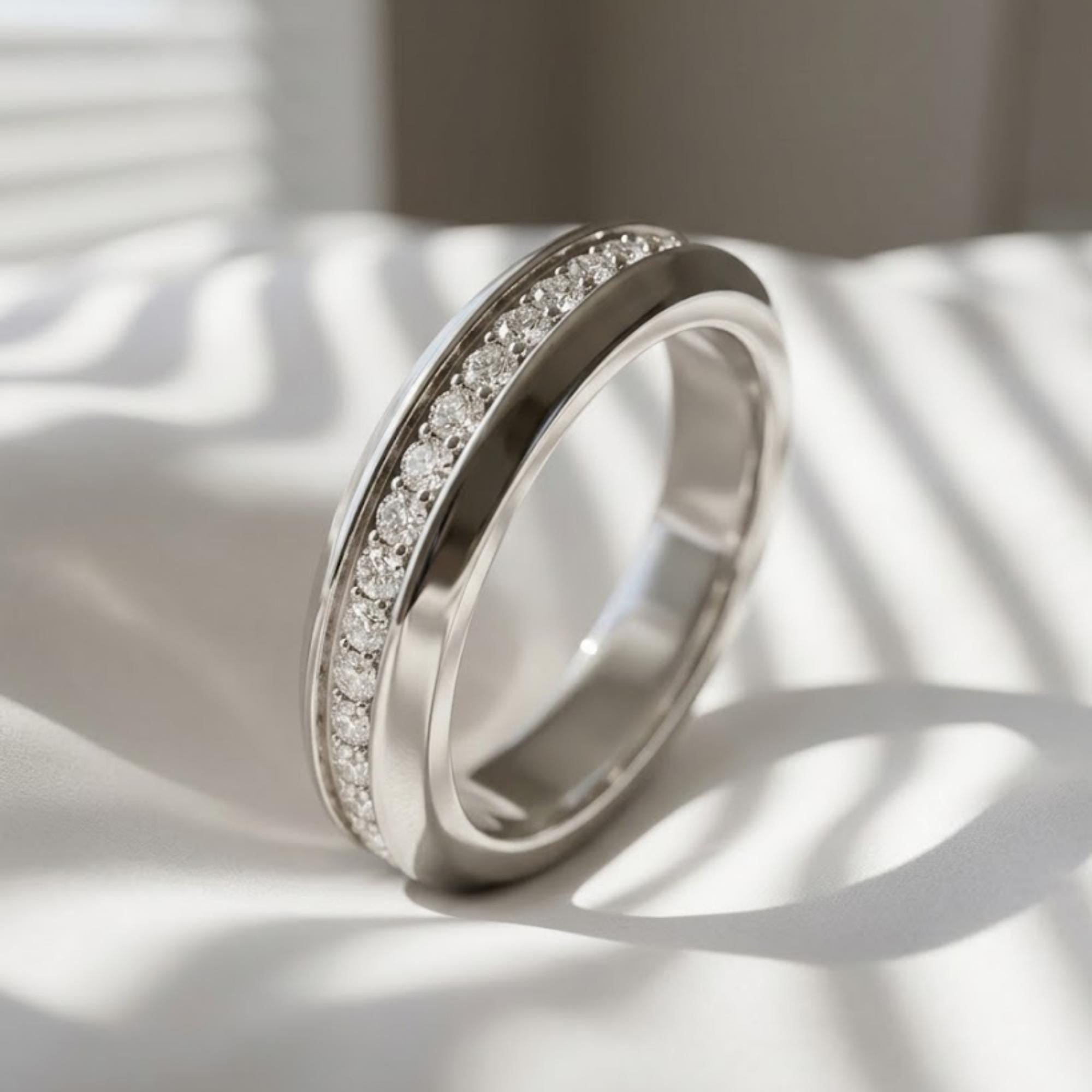 Men’s Lab Diamond Band Ring Sterling Silver Gold Vermeil 6mm Wedding Band Comfort Fit Diamond Ring Anniversary Gift for Him