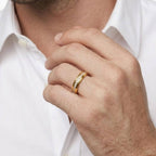 Men’s Beveled Diamond Wedding Band 10K 14K Gold 5mm Lab Grown Diamond Ring Luxury Anniversary Ring Comfort Fit Band