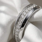 Men’s Beveled Diamond Wedding Band 10K 14K Gold 5mm Lab Grown Diamond Ring Luxury Anniversary Ring Comfort Fit Band