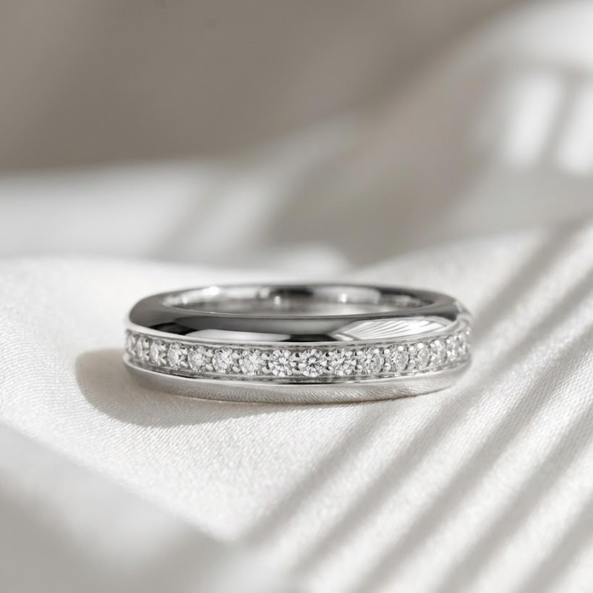 Men’s Beveled Diamond Wedding Band 10K 14K Gold 5mm Lab Grown Diamond Ring Luxury Anniversary Ring Comfort Fit Band