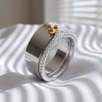 Clover Moissanite Oura Ring Cover Sterling Silver Smart Ring Enhancer