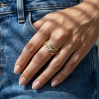 Wavy Smart Ring Jacket for Oura Ring 4 & 5 Moissanite Ring Cover