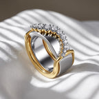 Moissanite Wave Smart Ring Jacket Sterling Silver Oura Ring Cover