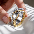 Moissanite Wave Smart Ring Jacket Sterling Silver Oura Ring Cover