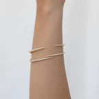 Lab Grown Diamond Open Cuff Bracelet 14K Solid Gold Diamond Bangle Bracelet Minimalist Diamond Cuff Wedding Anniversary Gift IGI Certified