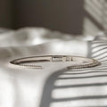 Lab Grown Diamond Open Cuff Bracelet Sterling Silver Gold Vermeil Diamond Bangle Minimalist Open Bracelet Rose Gold Vermeil Gift for Her