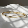Lab Grown Diamond Open Cuff Bracelet 14K 18K Solid Gold Diamond Bangle Bracelet Minimalist Luxury Cuff IGI Certified Anniversary Gift