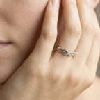 Diamond X Ring 10K 14K Gold Lab Grown Diamond Criss Cross Ring Minimalist Stackable Ring Promise Ring Gift for Her