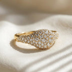 Petite Pave Diamond Pinky Ring 10K 14K Gold Lab Grown Diamond Ring Statement Pinky Ring Minimalist Stacking Ring Gift for Her