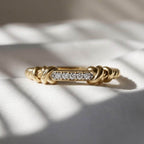 Petite Helena Wrap Diamond Ring 10K 14K Gold Lab Grown Diamond Rope Knot Ring Twisted Stackable Band Minimalist Ring Gift for Her