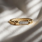 Petite Helena Wrap Diamond Ring 10K 14K Gold Lab Grown Diamond Rope Knot Ring Twisted Stackable Band Minimalist Ring Gift for Her