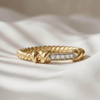 Petite Helena Wrap Diamond Ring 10K 14K Gold Lab Grown Diamond Rope Knot Ring Twisted Stackable Band Minimalist Ring Gift for Her