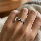Blue Sapphire Swiss Topaz Diamond Ring 10K 14K Gold Floral Nature Ring Lab Grown Diamond Statement Ring Gift for Her