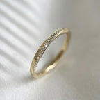Twisted Diamond Wedding Band 10K 14K Gold Lab Grown Diamond Ring Rope Stackable Band Minimalist Anniversary Ring
