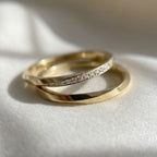 Twisted Diamond Wedding Band 10K 14K Gold Lab Grown Diamond Ring Rope Stackable Band Minimalist Anniversary Ring